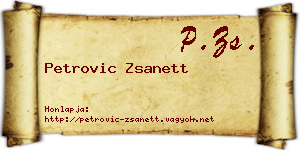 Petrovic Zsanett névjegykártya